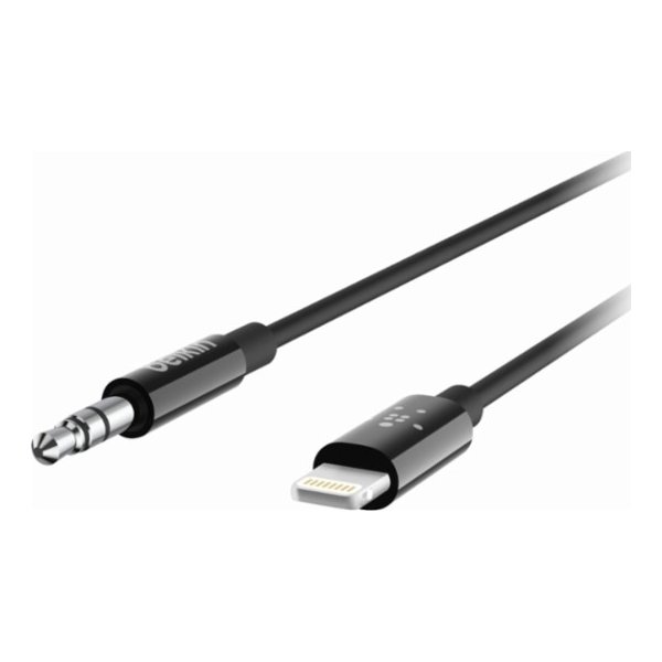 Belkin Lightning til 3.5mm kabel, sort (1,8m)