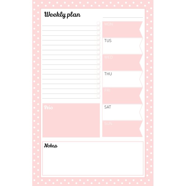 Mayland Weekly Plan, to-do liste blok, 150x230 mm