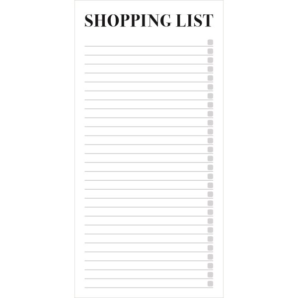 Mayland Shoppingliste, 100 x 200 mm, grå