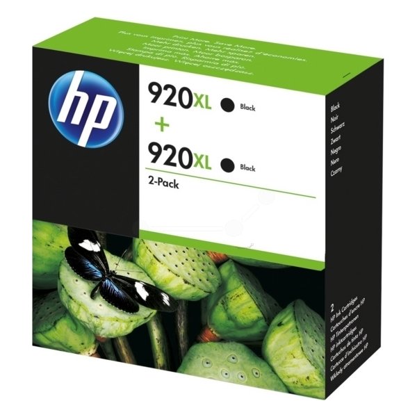 HP No920XL blækpatron 2-pak, sort, 1.200s