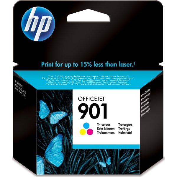 HP No901 blækpatron, blister, tri-farve, 360s
