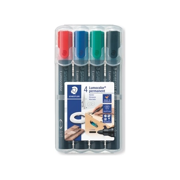 Staedtler Lumocolor marker rund, 4 stk. ass.