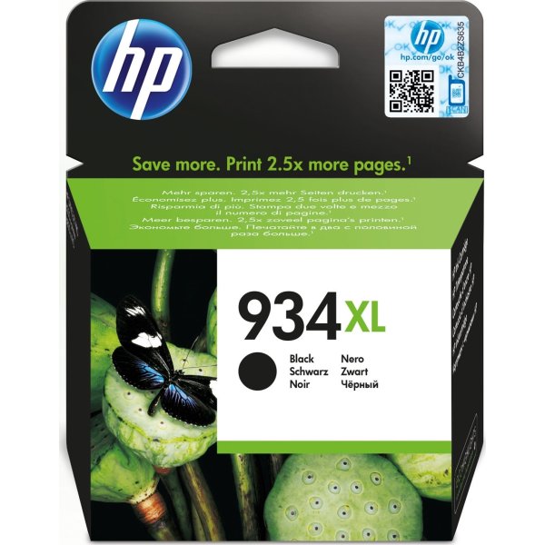 HP No934XL blækpatron, blister, sort, 1000s