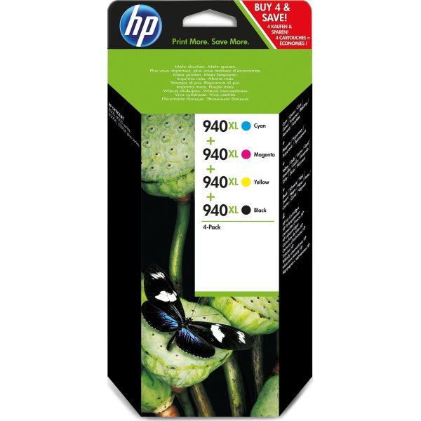 HP No940XL CMYK blækpatroner, sampak