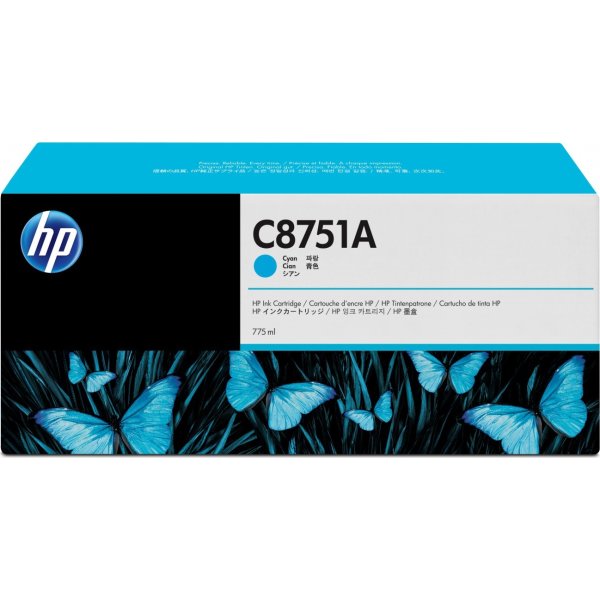 HP C8751A blækpatron, cyan, 775ml