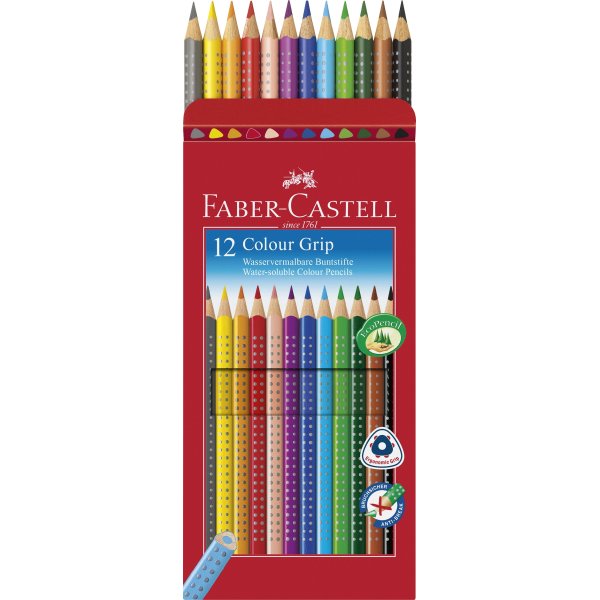 Faber-Castell Grip Farveblyanter, 12 stk.