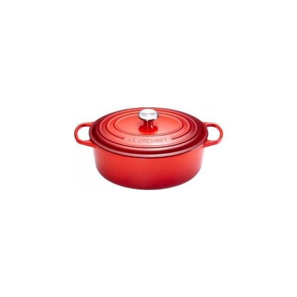 Le Creuset oval gryde, 27 cm cerise