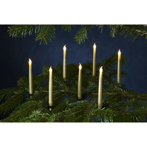 Carolin juletræslys, H 15 cm, Guld, 10 stk.