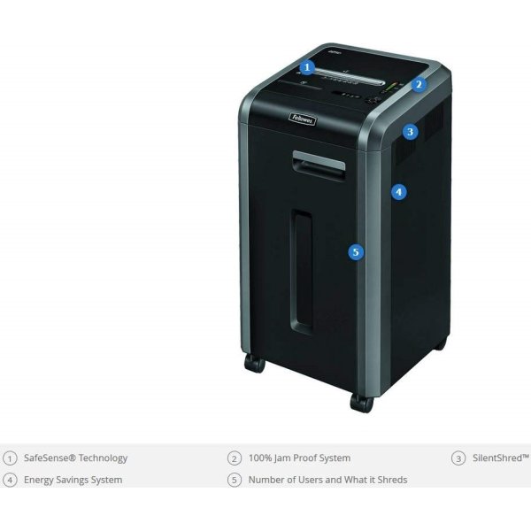 Fellowes Powershred® 225Mi konfettimakulator