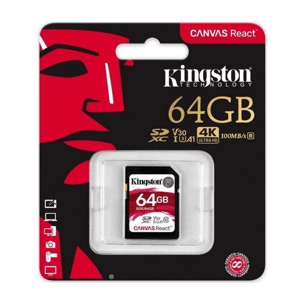 KINGSTON Canvas React 64GB SDXC hukom.kort