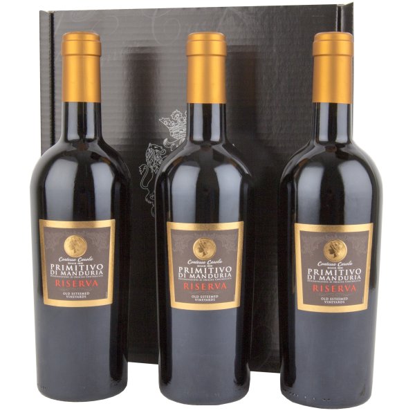 Primitivo Di Manduria Riserva 3 stk. i gaveæske