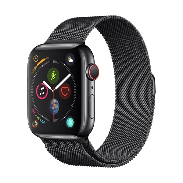 Apple Watch Series 4 Cellular, 44mm, sort, stålrem