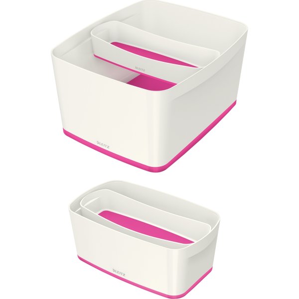 Leitz MyBox Opbevaringsbakke Long, hvid/pink