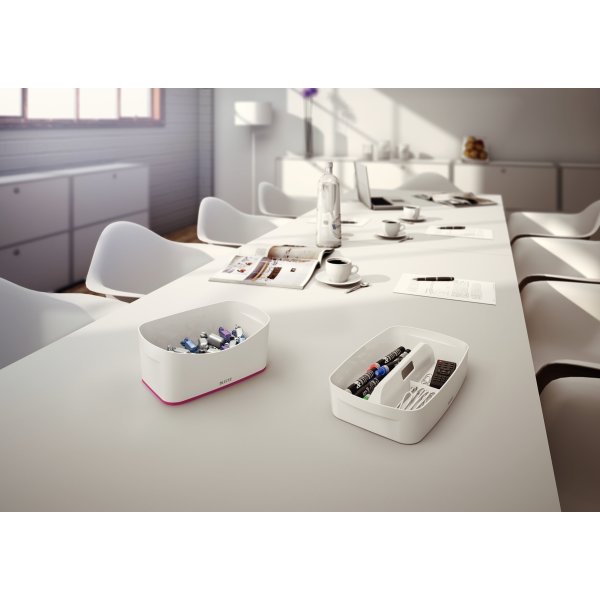 Leitz MyBox Opbevaringsbakke Long, hvid/pink