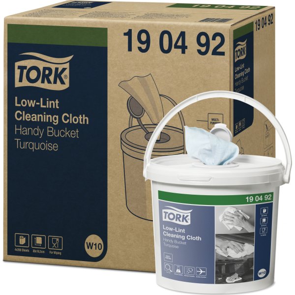 Tork W10 Aftørringsklud, sensitiv, spand, turkis
