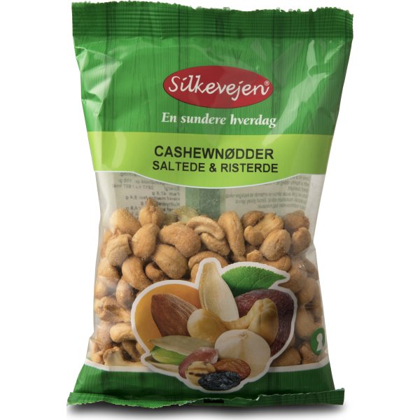 Silkevejen Cashew Nødder, saltede/ristede, 200 g