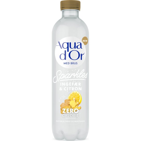 Aqua d'or Sparkles Ingefær og Citron, 0,5 l