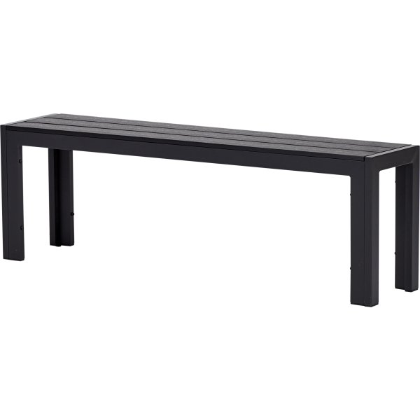 Naja havebænk i sort aluminium/nonwood