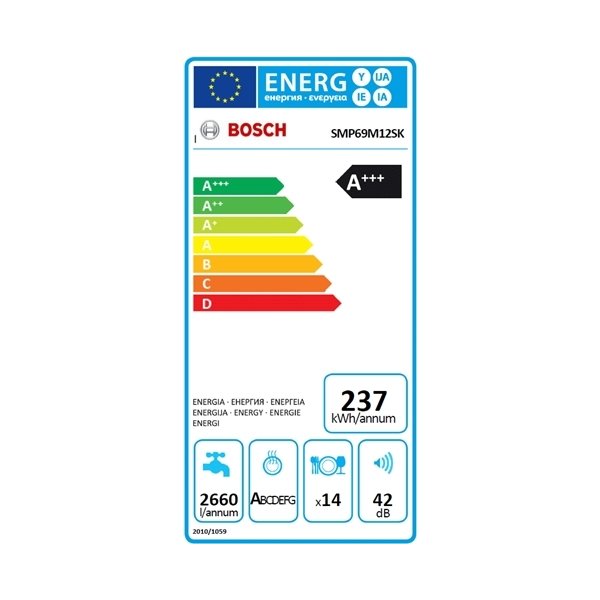 Bosch SMP69M12SK m./Zeolith Indbygniopvaskemaskine