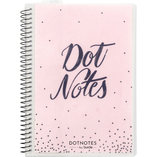 Mayland DotNotes Notesbog A5, spiralbundet, rosa