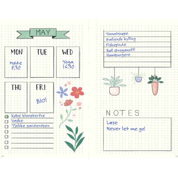 Mayland DotNotes Notesbog A5, spiralbundet, rosa