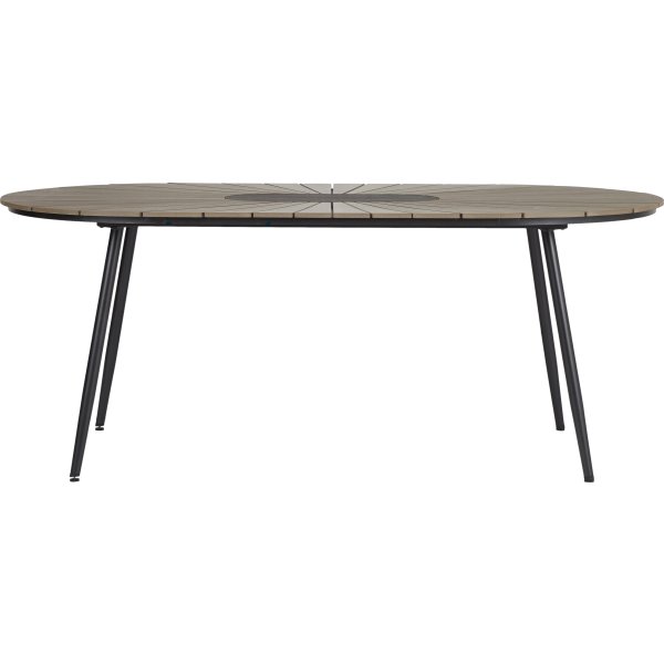 Ovalt havebord B103xL195 cm, sort