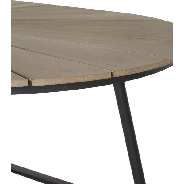 Ovalt havebord B103xL195 cm, sort