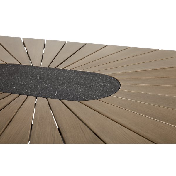 Ovalt havebord B103xL195 cm, sort