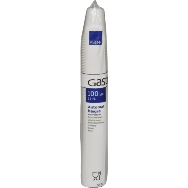 Automatbæger til drikkeautomater, 21 cl, hvid