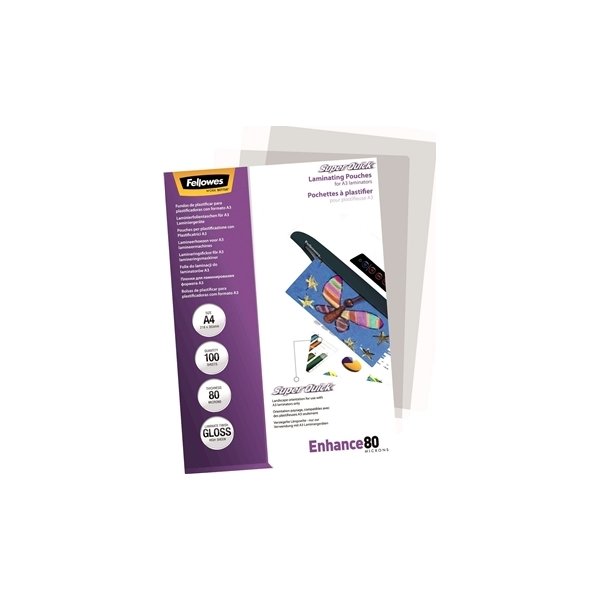 Fellowes Enhance 80 mic A4 Lamineringslomme, gloss
