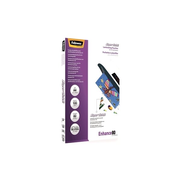Fellowes Enhance 80 mic A4 Lamineringslomme, gloss