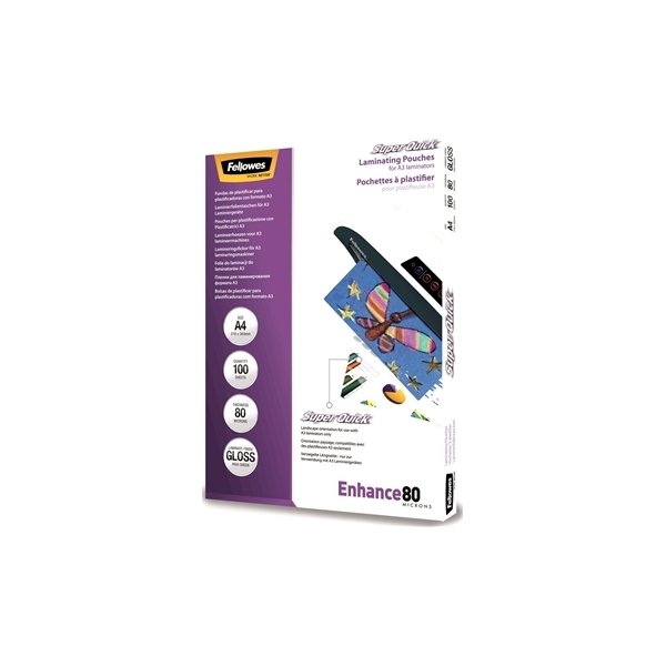 Fellowes Enhance 80 mic A4 Lamineringslomme, gloss