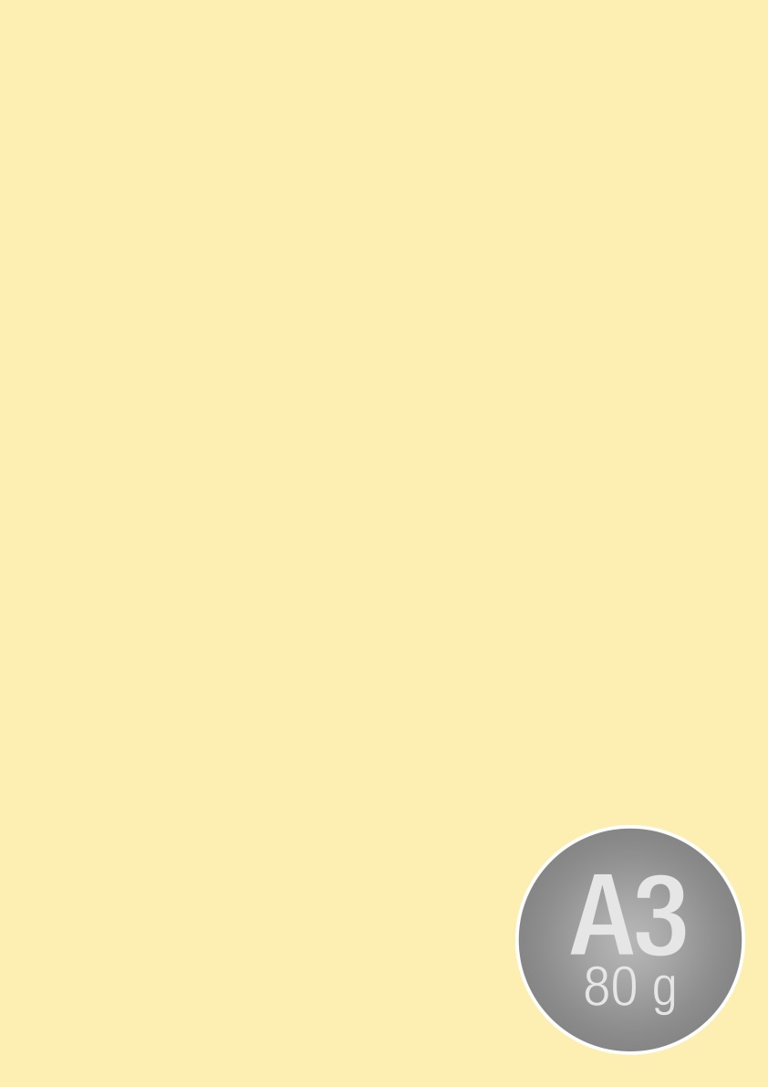 Image Coloraction A3, 80g, 500ark, Pale yellow