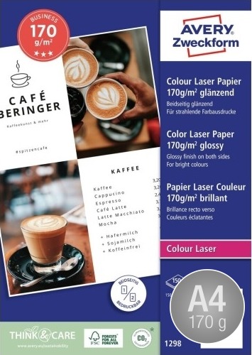 Avery laser fotopapir, glossy, A4/170g/150ark