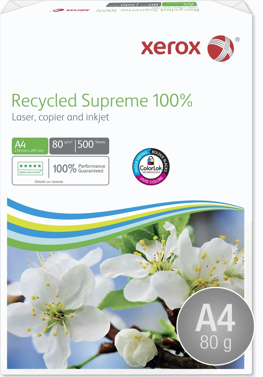 Xerox Recycled Supreme 100%, A4/80g/500 ark