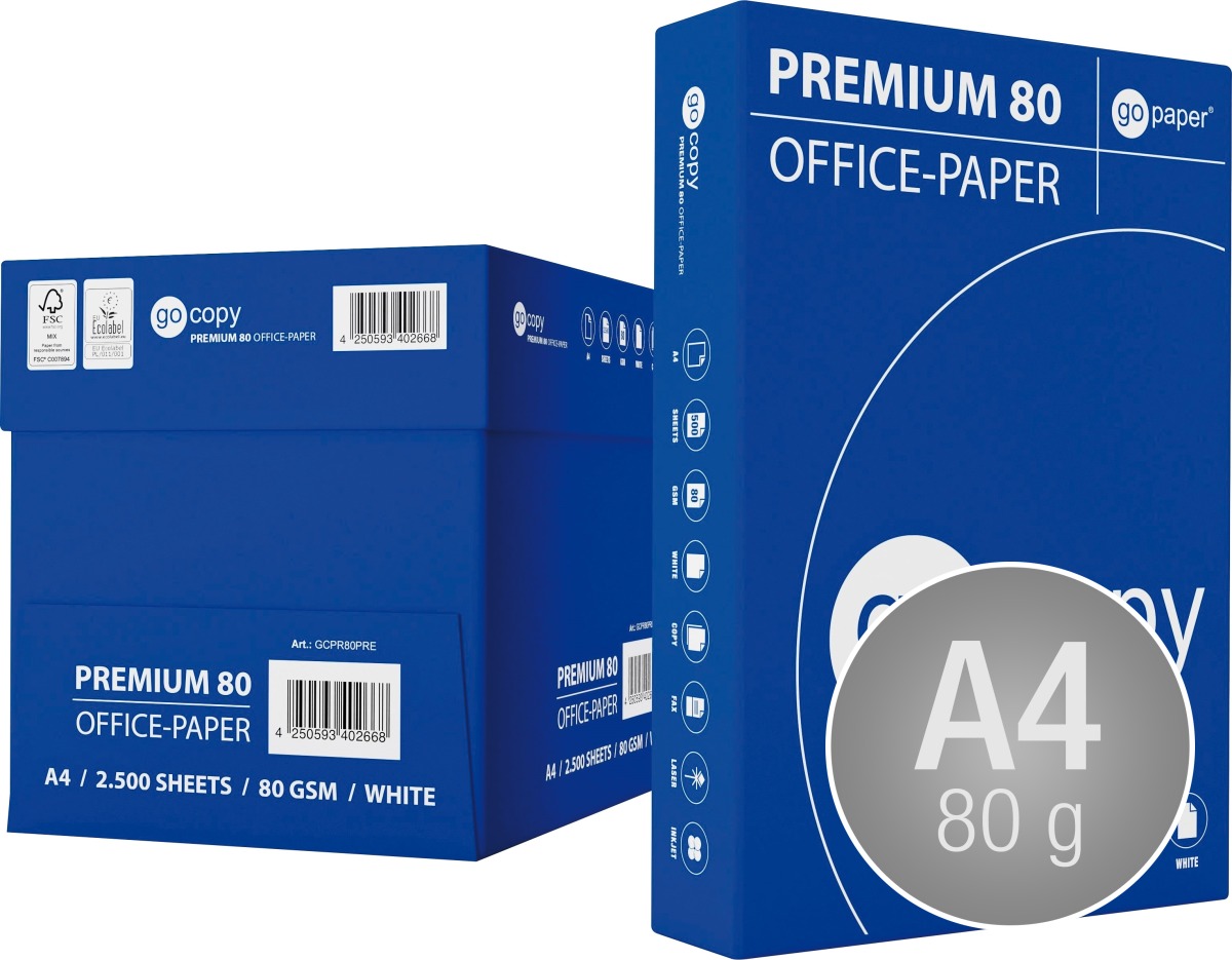 Go Copy Premium 80 kopipapir, A4/80g/500 ark