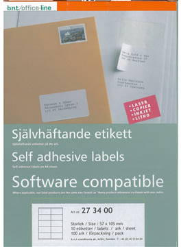 b.n.t. OfficeLine Multi etiket, 105 x 57mm