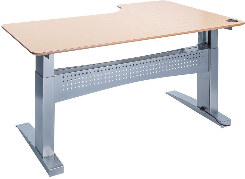 Easy stand hæve-/sænkebord 180x120 venstre bøg/alu