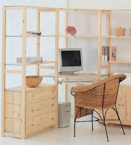 ABC bagstolpe til hjørnehylde, hvidlaseret