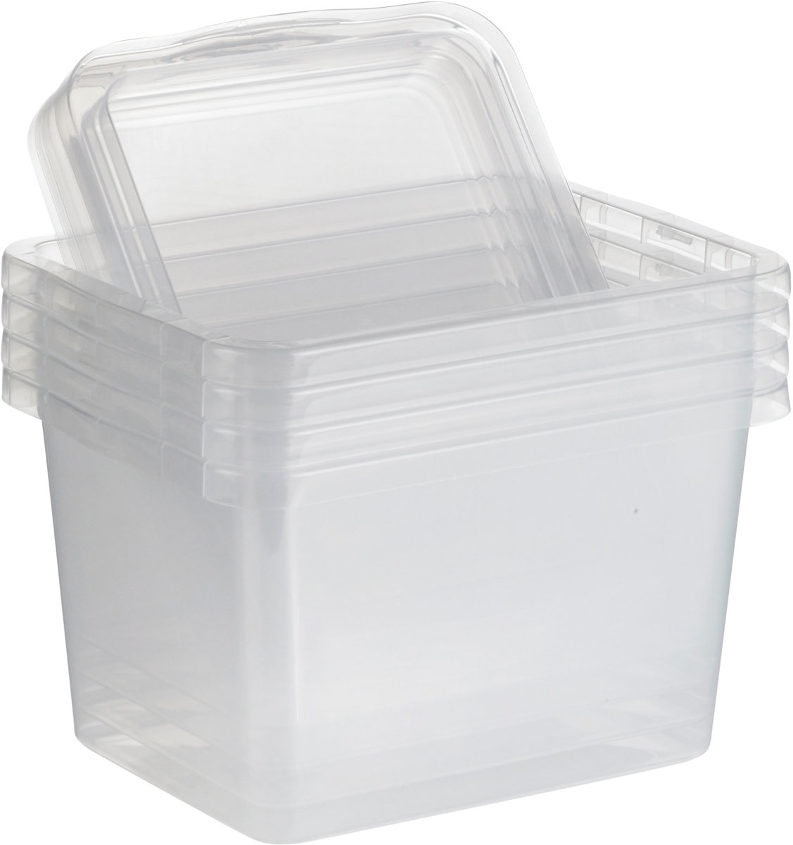 Basic plastboks inkl låg, 15 liter, Klar