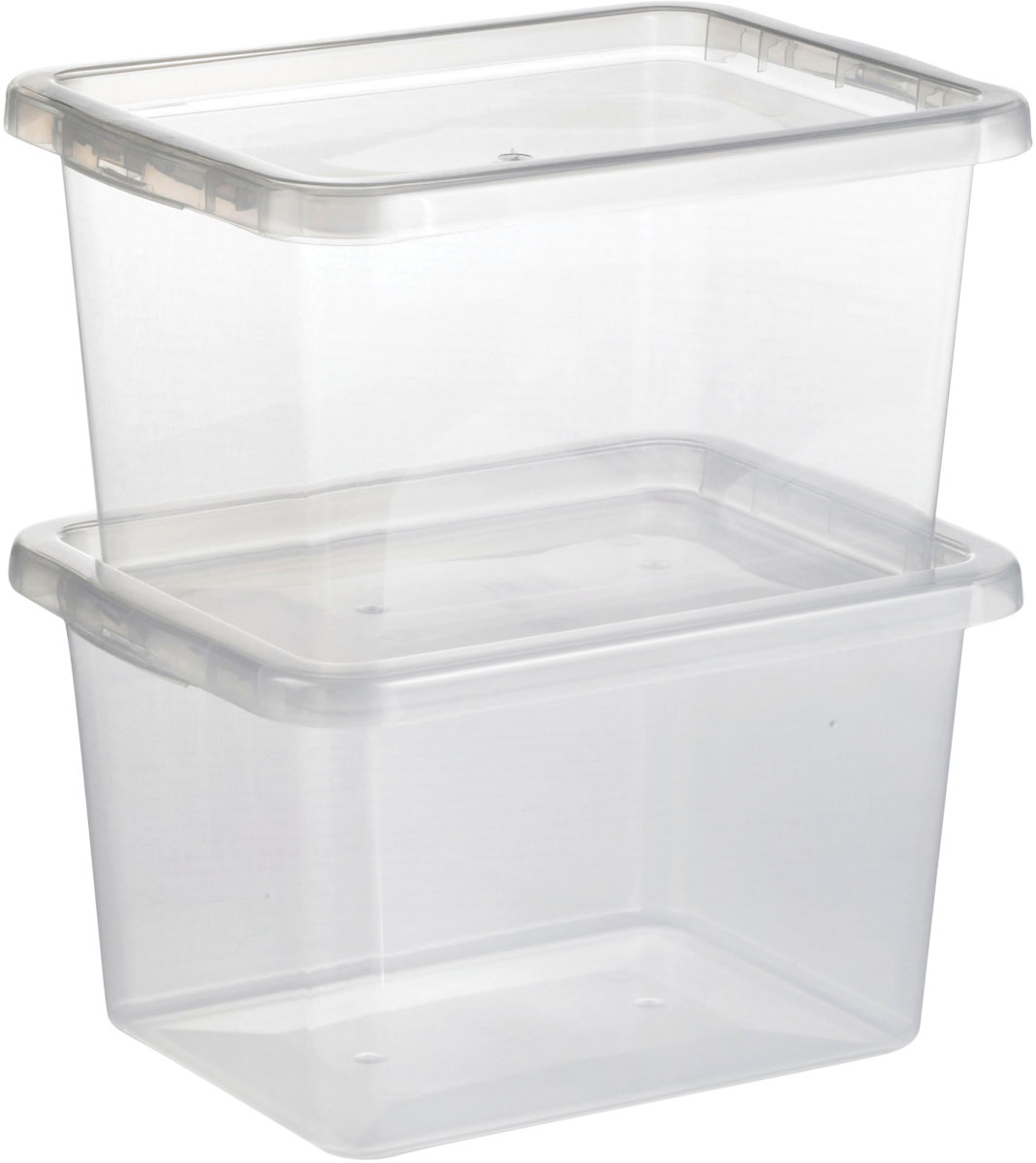 Basic plastboks inkl låg, 15 liter, Klar