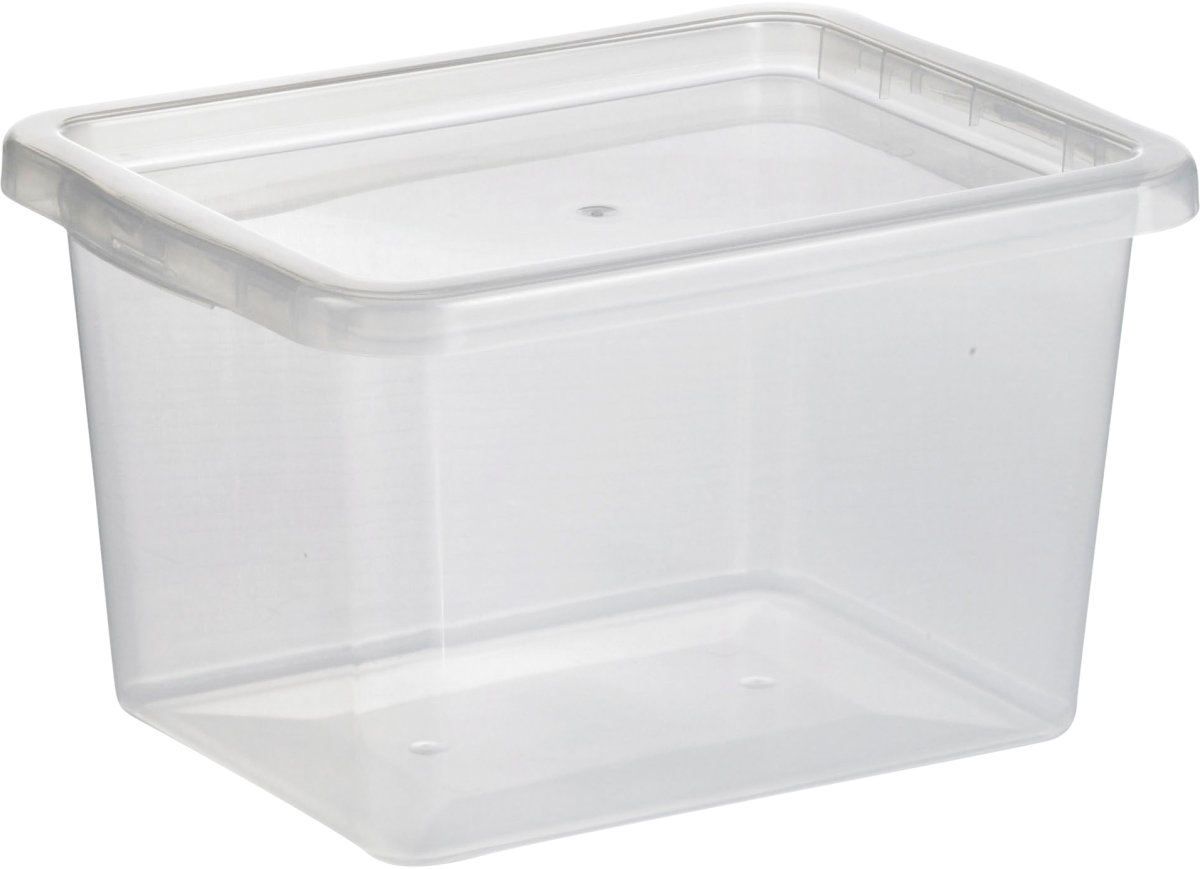 Basic plastboks inkl låg, 15 liter, Klar