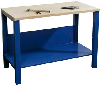 Basic arbejdsbord - 1 x underhylde, Blå