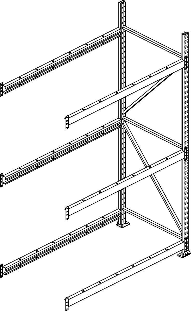META Jumbo tilbygsreol, 220x180x80, spånplader