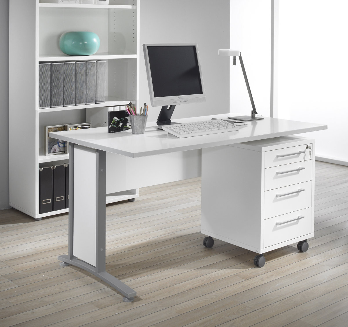 BudgetLine skrivebordsplade, 150x80 cm, hvid