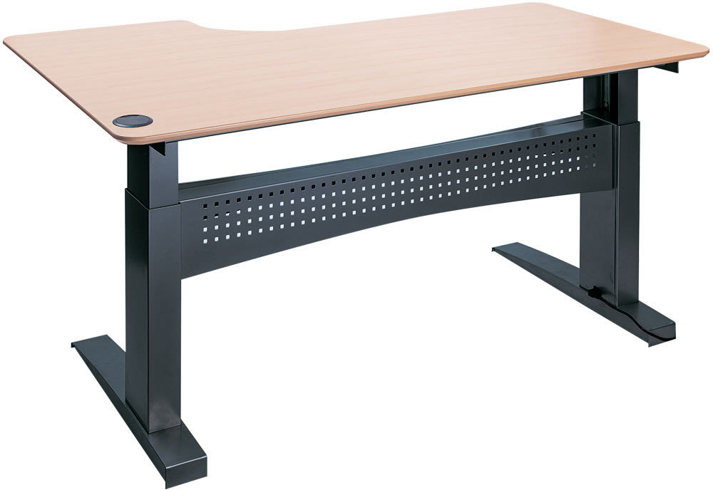 Easy stand hæve-/sænkebord 180x120 højre bøg/sort