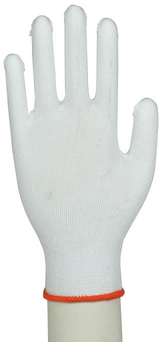 Bomuldshandsker, Hvid tricot, Medium str 8, 12 par