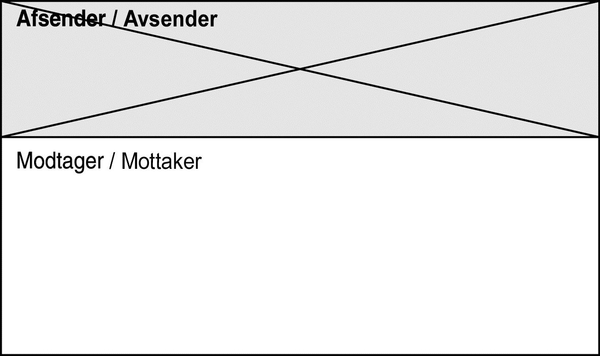 Avery 43-424 'afsender/modtager' etiketter