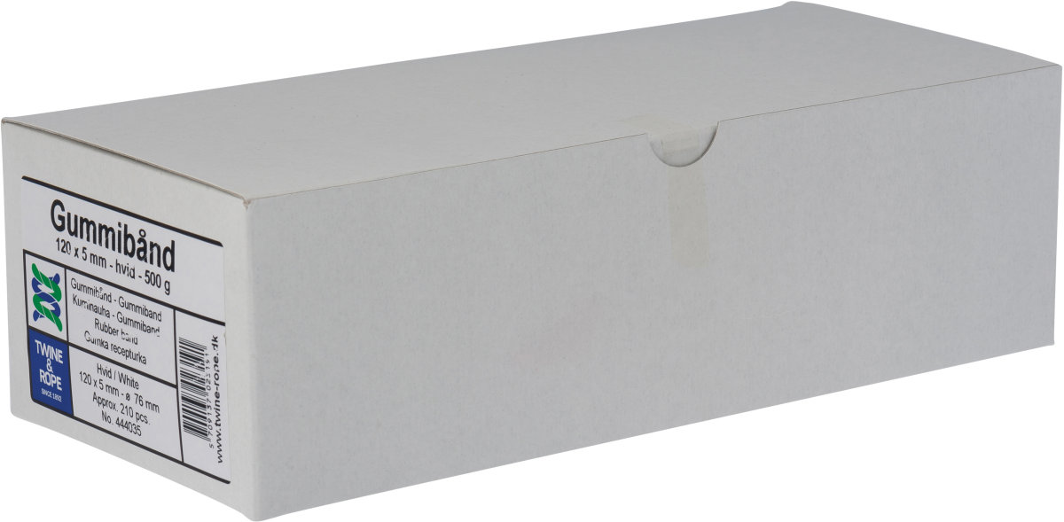 Elastikker | Hvid | 120x5 mm | 500 g