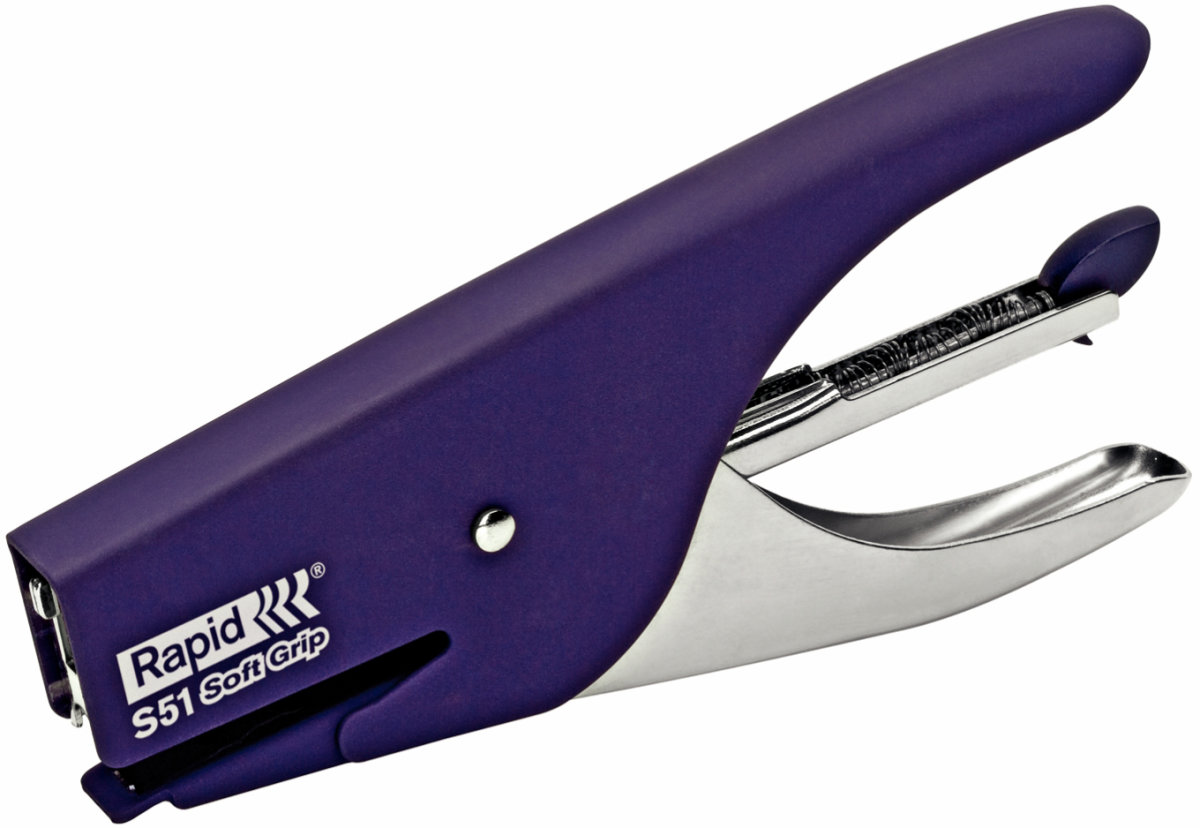 Rapid S51 Soft Grip Hæftetang | 15 ark | Lilla